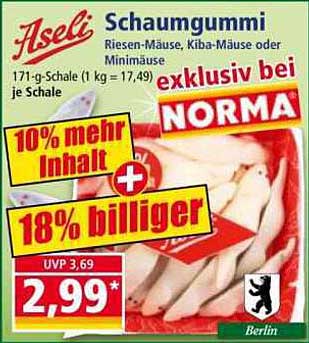 Aseli Schaumgummi Riesen-Mäuse, Kiba-Mäuse oder Minimäuse 171-g-Schale