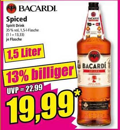 Bacardi Spiced 1,5 Liter - 13% billiger