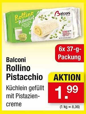 Balconi Rollino Pistacchio – Küchlein gefüllt mit Pistaziencreme