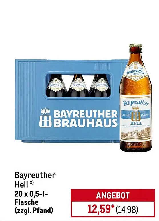 Bayreuther Hell 20 x 0,5-l-Flasche (zzgl. Pfand)