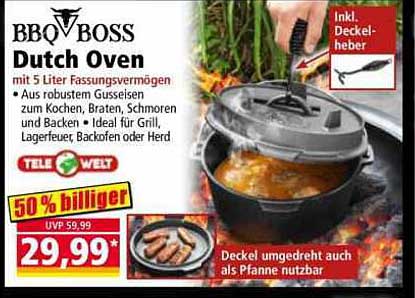 BBQ BOSS Dutch Oven mit 5 Litern Fassungsvermögen