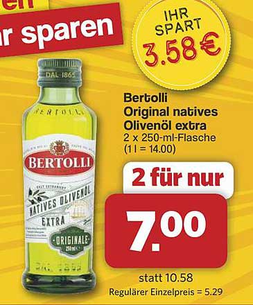 Bertolli Original natives Olivenöl extra 2 x 250-ml-Flasche