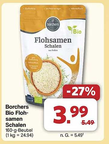 Borchers Bio Flohsamen Schalen 160-g-Beutel