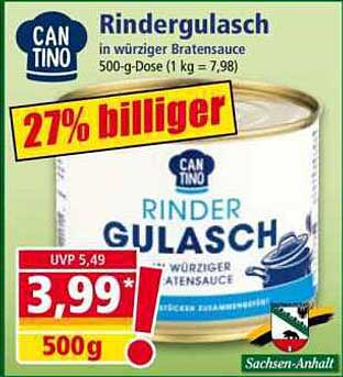 CAN TINO Rindergulasch in würziger Bratensauce 500-g-Dose