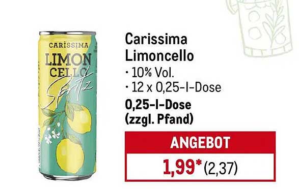 Carissima Limoncello 0,25-l-Dose