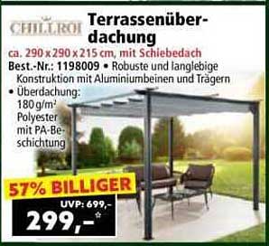 Chilliroi Terrassenüberdachung mit Schiebe Dach