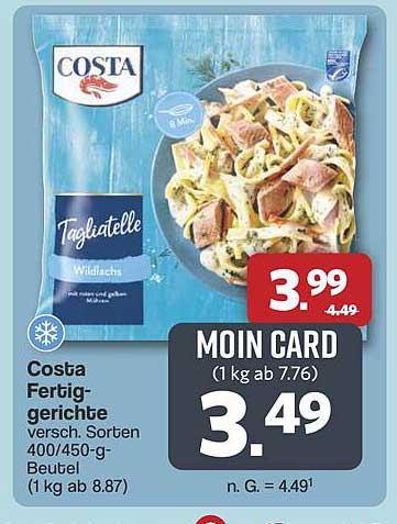 Costa Fertiggerichte – Tagliatelle Wildlachs