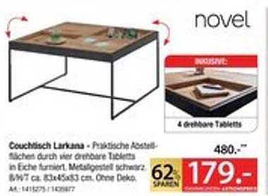 Couchtisch Larkana - Praktische Abstelltische mit Drehfunktion