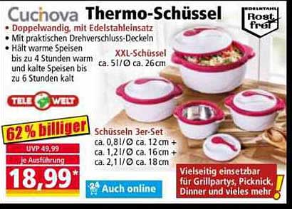 Cucinova Thermo-Schüsseln 3er-Set