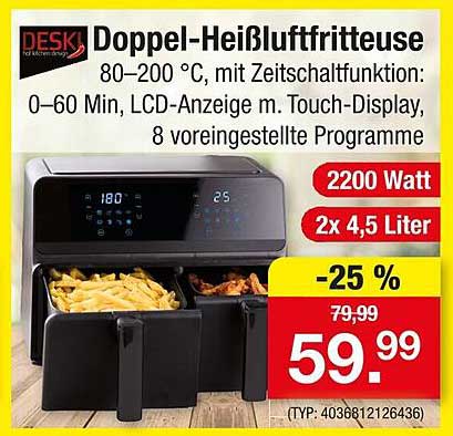 Doppel-Heißluftfritteuse