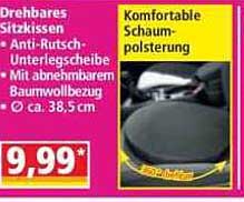 Drehbares Sitzkissen mit Anti-Rutsch-Unterlegscheibe und abnehmbarem Bezug