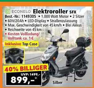 Econelo Elektroroller SFX - 40% billiger!