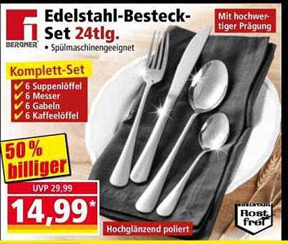 Edelstahl-Besteck-Set 24tlg.