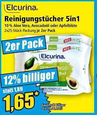 Elcurina Reinigungstücher 5in1 - 2er Pack