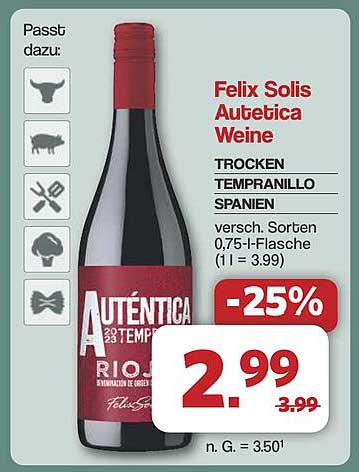 Felix Solis Autetica Weine - Trocken Tempranillo Spanien