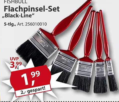FISHPULL Flachpinsel-Set 'Black-Line' 5-tlg.
