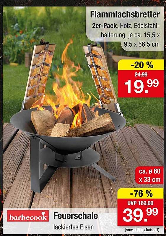 Flammlachsbrett 2er-Pack Holz mit Edelstahlhalterung