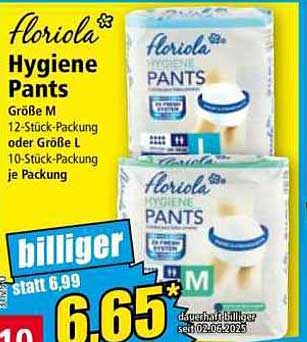 florola Hygiene Pants Größe M 12-Stück-Packung oder Größe L 10-Stück-Packung