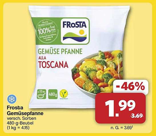 Frosta Gemüsepfanne, verschiedene Sorten 480-g-Beutel