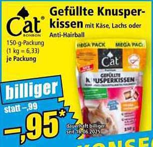 Gefüllte Knusperkissen mit Käse, Lachs oder Anti-Hairball
