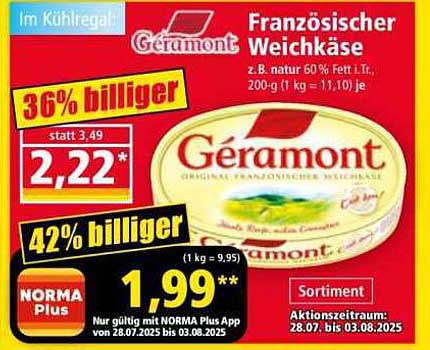 Géramont Französischer Weichkäse