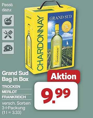 Grand Sud Bag in Box - Chardonnay, Merlot