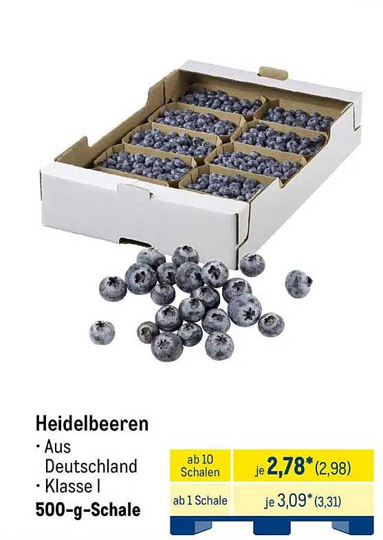 Heidelbeeren 500-g-Schale - frisch und köstlich!