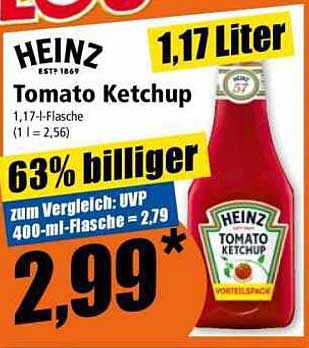 HEINZ Tomato Ketchup 1,17 Liter - 63% billiger