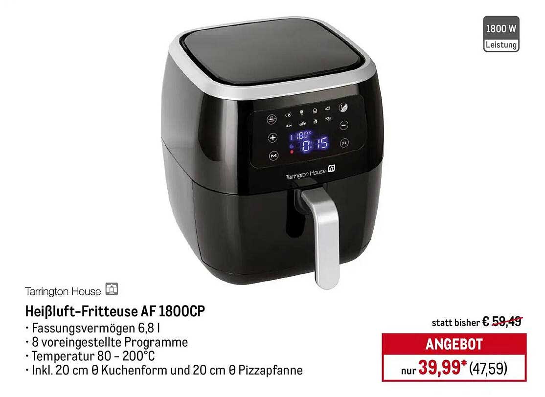 Heiße Luft-Fritteuse AF 1800CP von Tarrington House