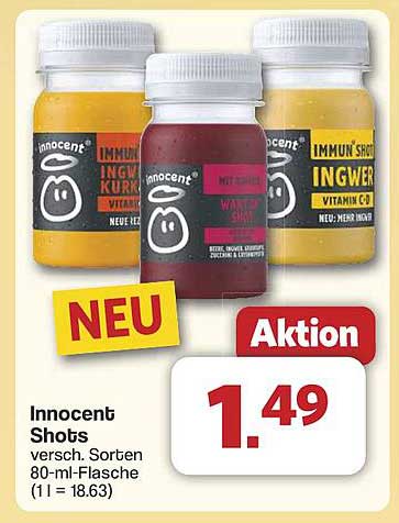 Innocent Shots – verschiedene Sorten 80-ml-Flasche