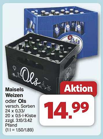 Maisels Weizen oder Ols - 24 x 0,33l Kästen, verschiedene Sorten