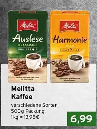 Melitta Kaffee verschiedene Sorten 500g Packung