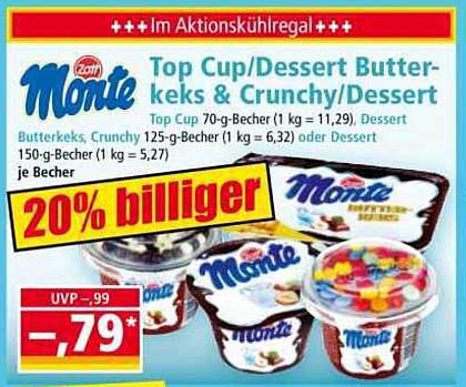 Monte Top Cup/Dessert Butterkeks & Crunchy/Dessert