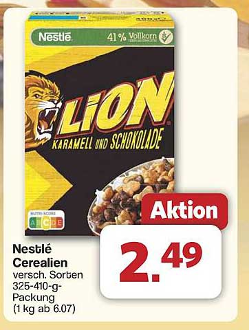 Nestlé Cerealien Lion Karamell und Schokolade 325-410 g