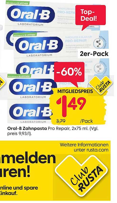 Oral-B Zahnpasta Pro Repair 2er-Pack