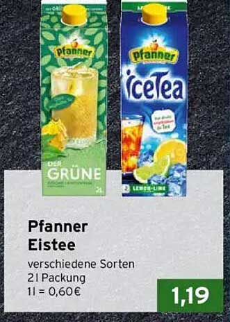 Pfanner Eistee - verschiedene Sorten, 2l Packung