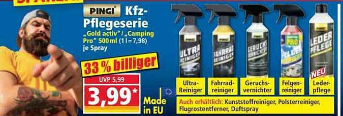 PINGI Kfz-Pflegeserie - Gold aktiv / Camping Pro 500 ml