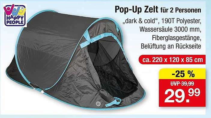Pop-Up Zelt für 2 Personen "dark & cold"