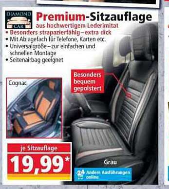 Premium-Sitzauflage aus hochwertigem Lederimitat