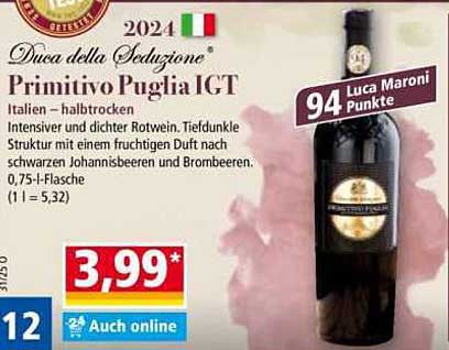 Primitivo Puglia IGT – Halbtrockener Rotwein aus Italien