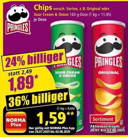 Pringles Chips - Sour Cream & Onion oder Original