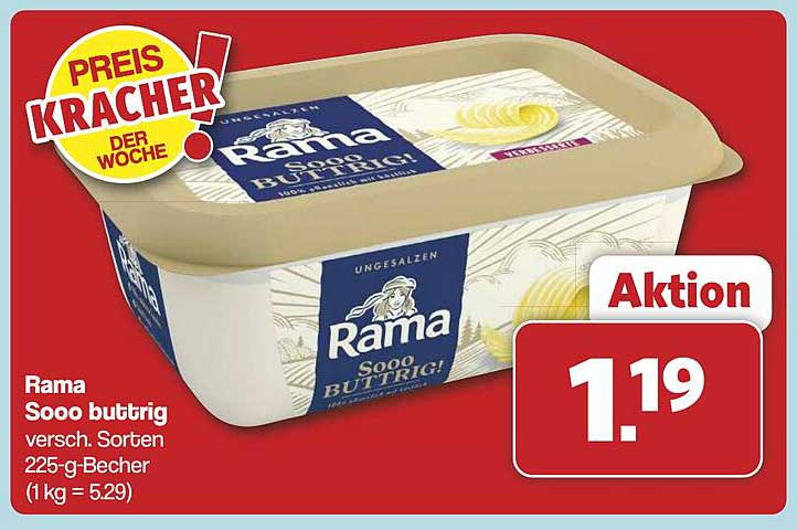 Rama Sooo buttrig 225-g-Becher für nur 1,19 €
