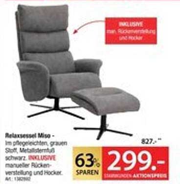 Relaxsessel Miso - Im gepfleglichen, grauen Stoff