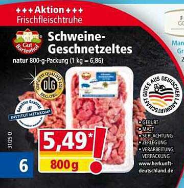 Schweine-Geschnetztes, 800-g-Packung
