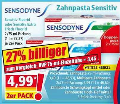 Sensodyne Zahnpasta Sensitive – 2er Pack
