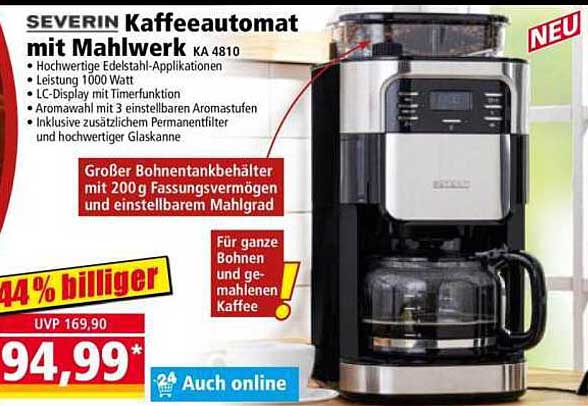 Severin Kaffeeautomat mit Mahlwerk KA 4810