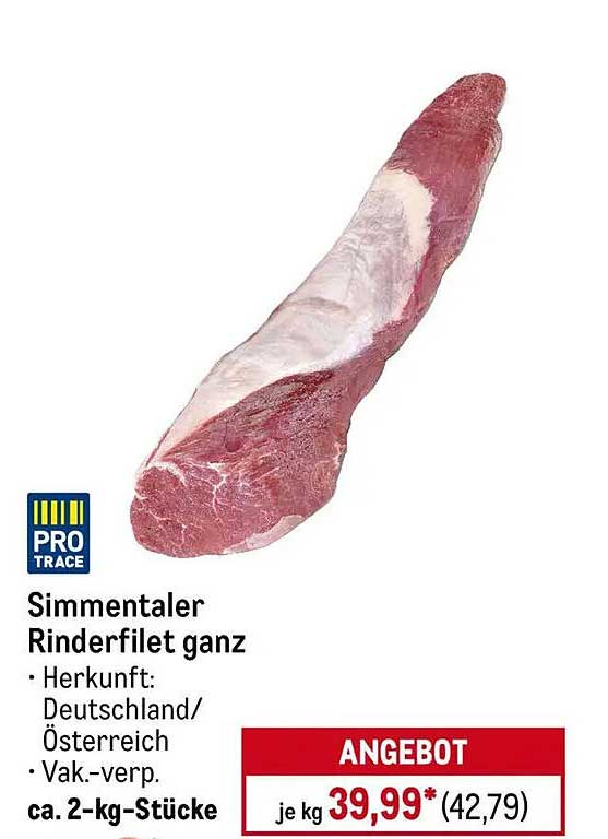 Simmentaler Rinderfilet ganz
