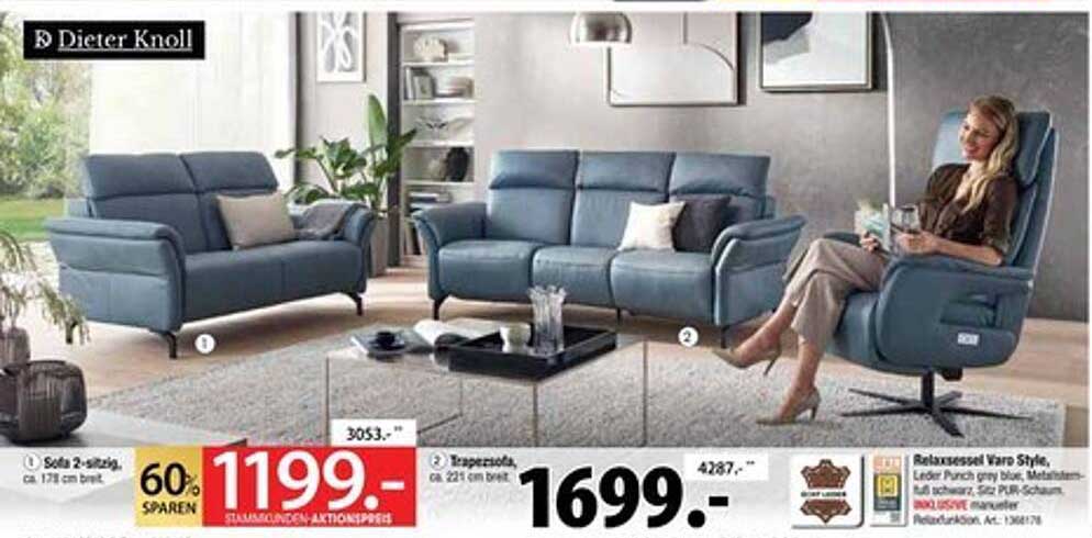 Sofa 2-sitzig und Relaxsessel Varro Style von Dieter Knoll
