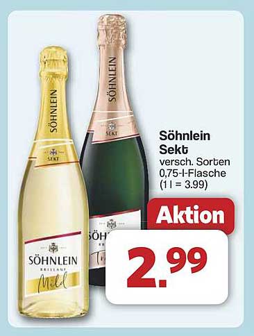 Söhnlein Sekt - verschiedene Sorten, 0,75-l-Flasche