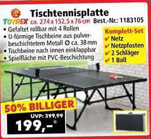 Tischtennisplatte TOYREX – Komplett-Set für Spaß und Unterhaltung